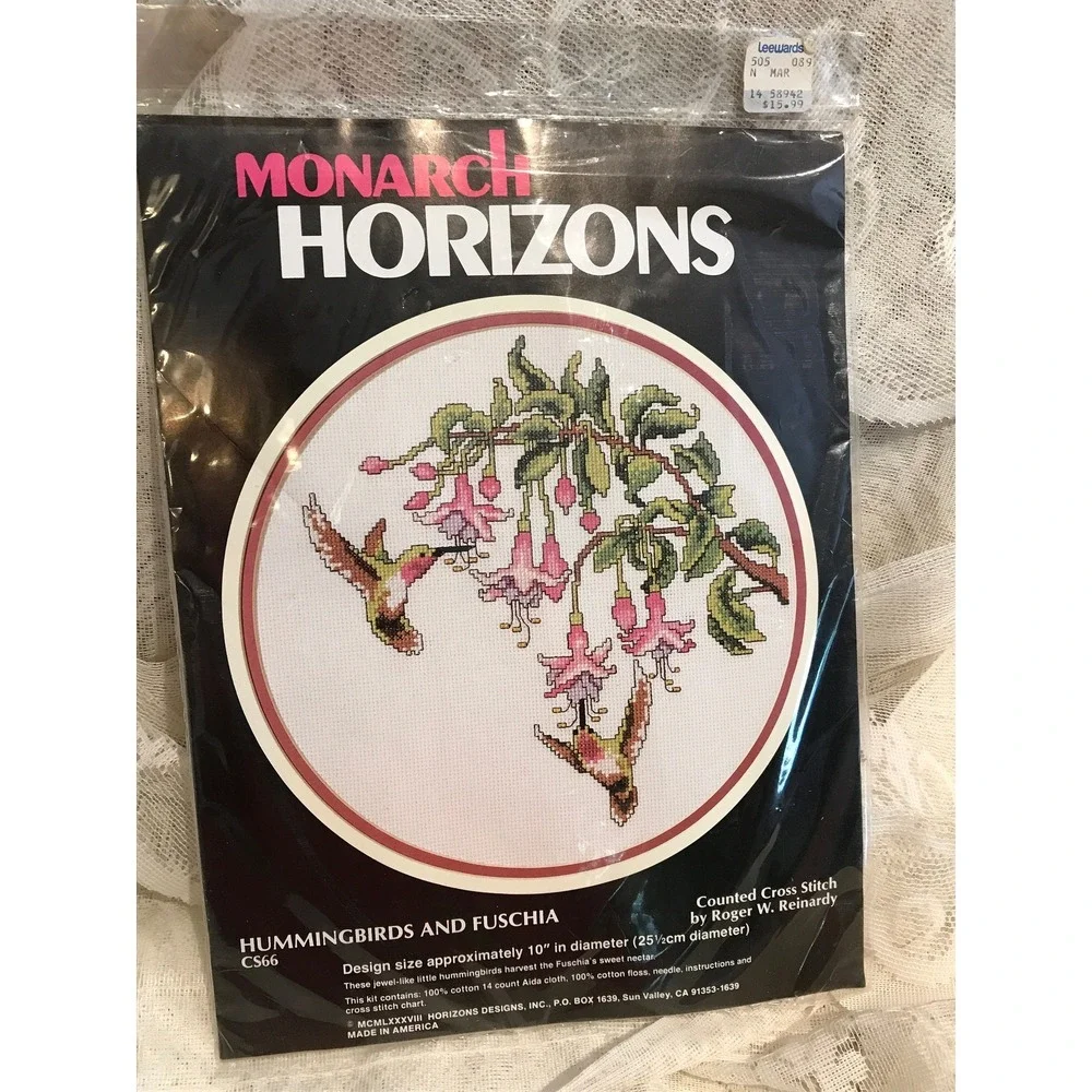 Vintage 1988 Hummingbirds Cross Stitch Kit: Monarch Horizons CS66